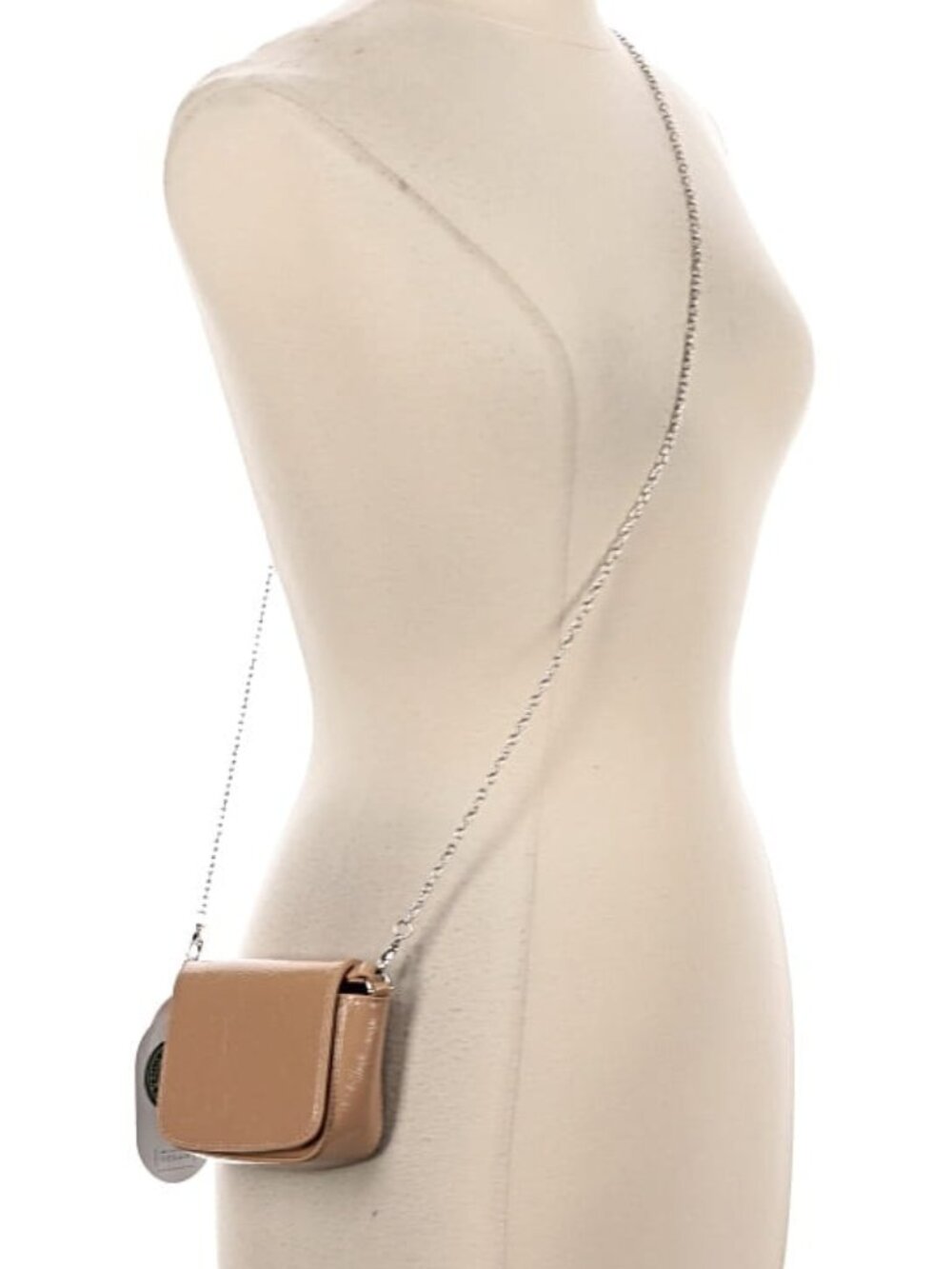 NWT Melie Bianco Taupe Vegan Leather Mini Micro Crossbody Concert Bag Purse